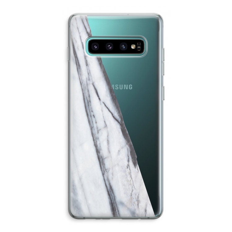 Gestreepte marmer: Samsung Galaxy S10 Plus Transparant Hoesje