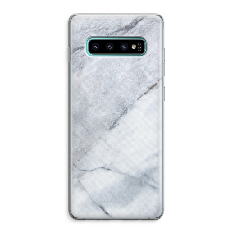 Witte marmer: Samsung Galaxy S10 Plus Transparant Hoesje