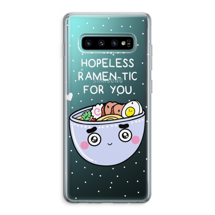 I'm A Hopeless Ramen-Tic For You: Samsung Galaxy S10 Plus Transparant Hoesje