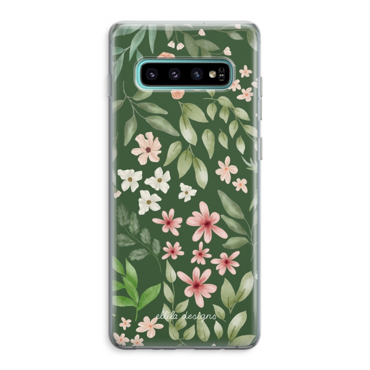 Botanical green sweet flower heaven: Samsung Galaxy S10 Plus Transparant Hoesje