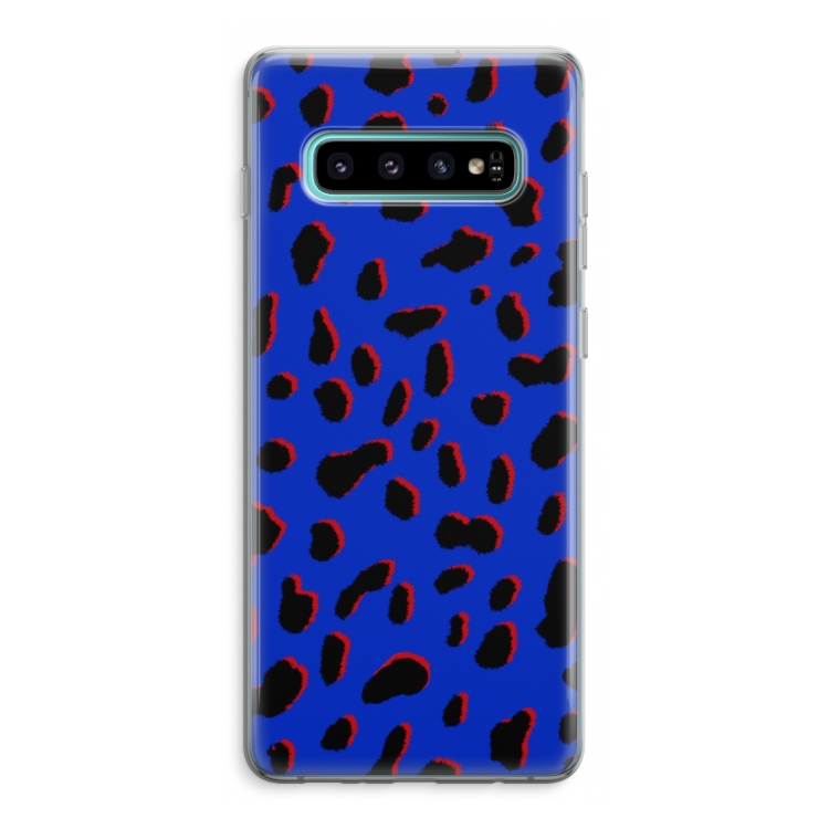 Blue Leopard: Samsung Galaxy S10 Plus Transparant Hoesje