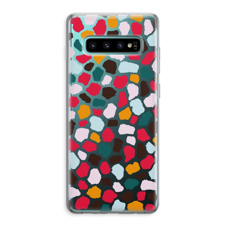 Colored Giraffe: Samsung Galaxy S10 Plus Transparant Hoesje