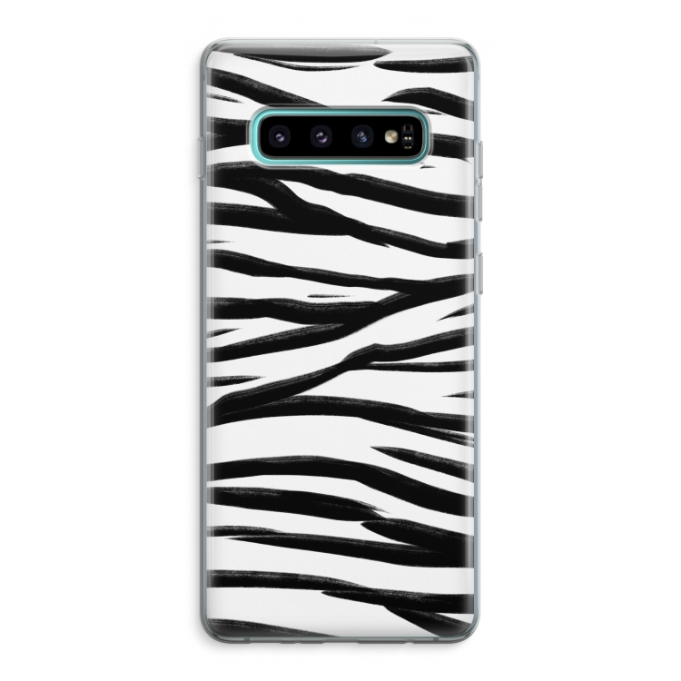 Zebra pattern: Samsung Galaxy S10 Plus Transparant Hoesje
