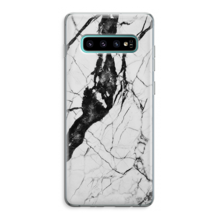Witte marmer 2: Samsung Galaxy S10 Plus Transparant Hoesje