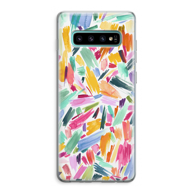 Watercolor Brushstrokes: Samsung Galaxy S10 Plus Transparant Hoesje