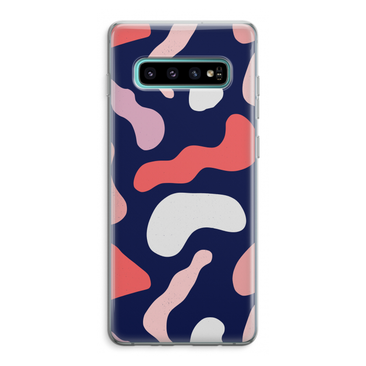 Memphis Shapes Pink: Samsung Galaxy S10 Plus Transparant Hoesje