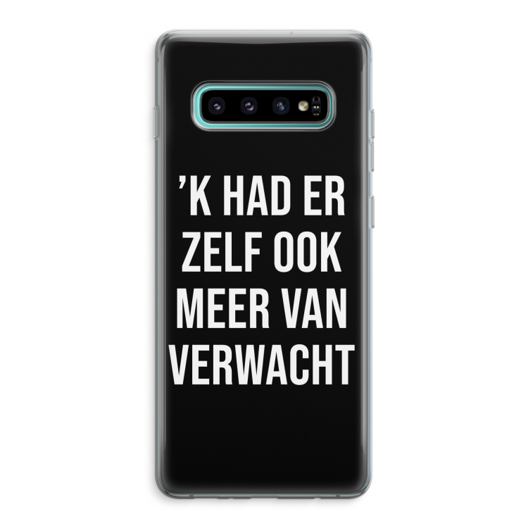 Meer verwacht - Zwart: Samsung Galaxy S10 Plus Transparant Hoesje