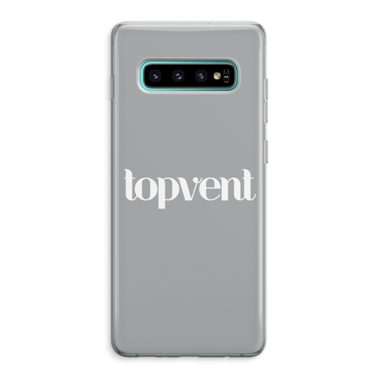 Topvent Grijs Wit: Samsung Galaxy S10 Plus Transparant Hoesje