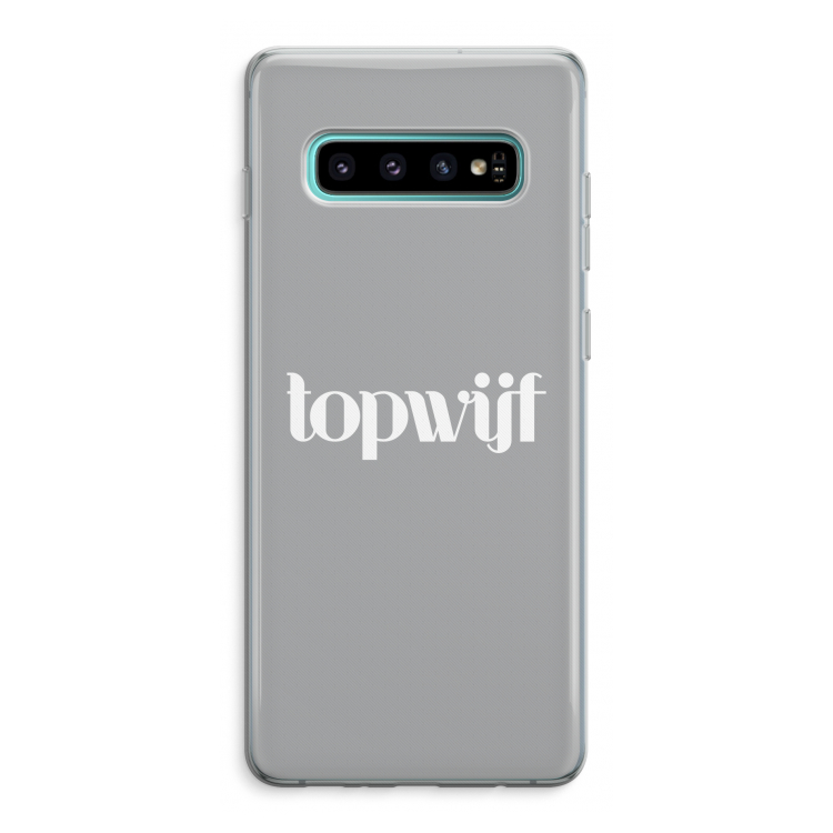 Topwijf Grijs Wit: Samsung Galaxy S10 Plus Transparant Hoesje