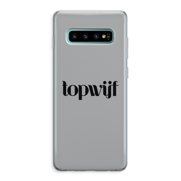 Topwijf Grijs Zwart: Samsung Galaxy S10 Plus Transparant Hoesje
