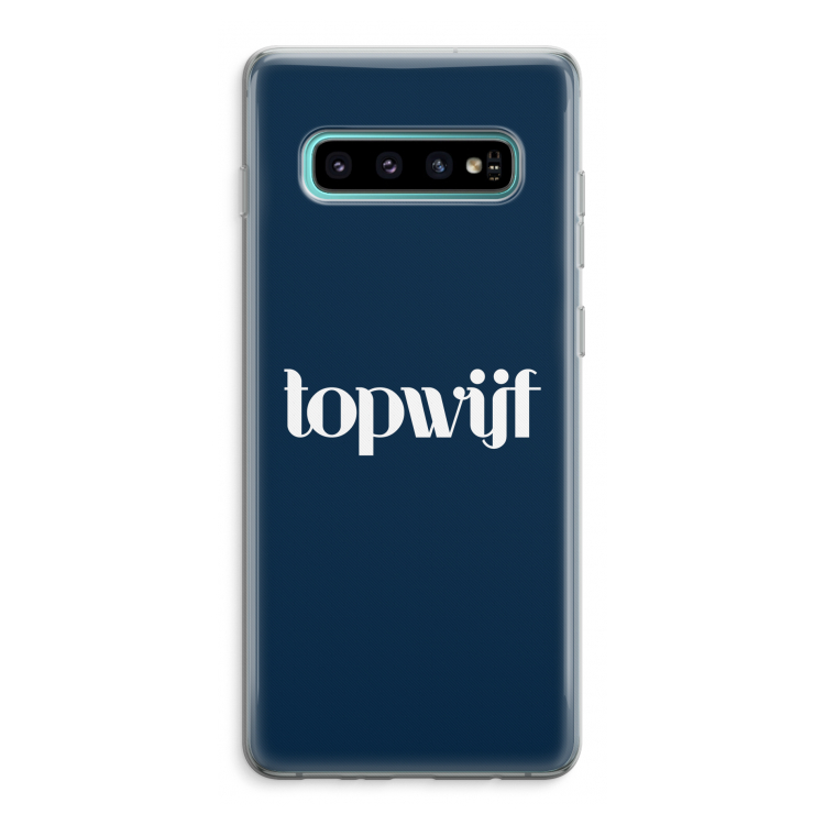 Topwijf Navy: Samsung Galaxy S10 Plus Transparant Hoesje