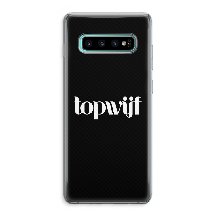 Topwijf Zwart: Samsung Galaxy S10 Plus Transparant Hoesje