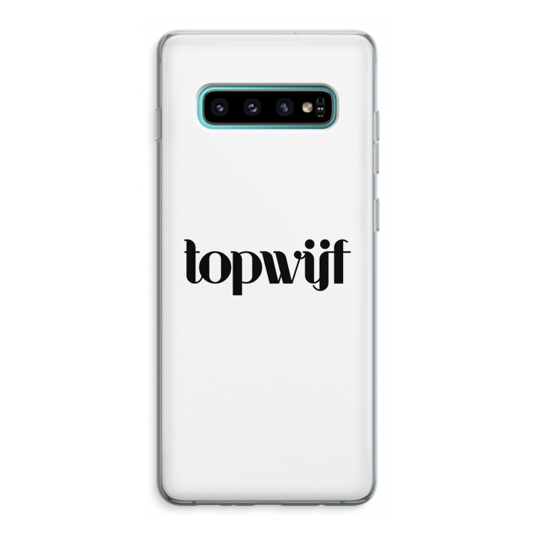 Topwijf Wit: Samsung Galaxy S10 Plus Transparant Hoesje