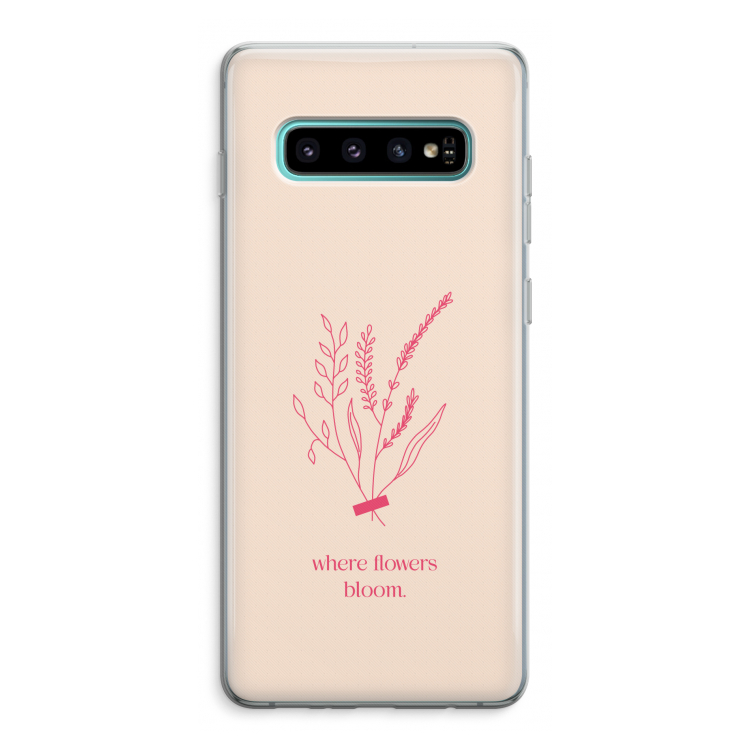 Where flowers bloom: Samsung Galaxy S10 Plus Transparant Hoesje