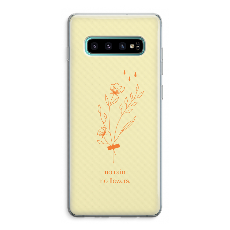 No rain no flowers: Samsung Galaxy S10 Plus Transparant Hoesje