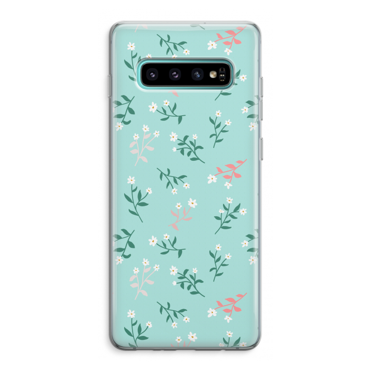 Small white flowers: Samsung Galaxy S10 Plus Transparant Hoesje