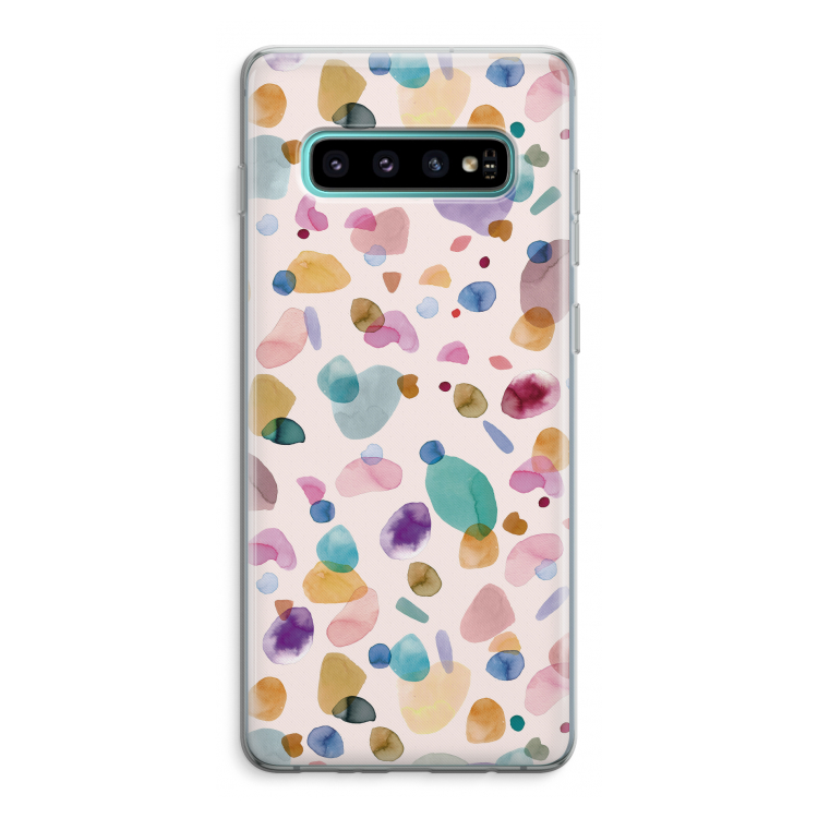 Terrazzo Memphis Pink: Samsung Galaxy S10 Plus Transparant Hoesje