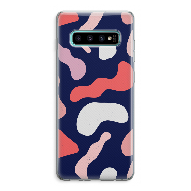 Memphis Shapes Pink: Samsung Galaxy S10 Plus Transparant Hoesje