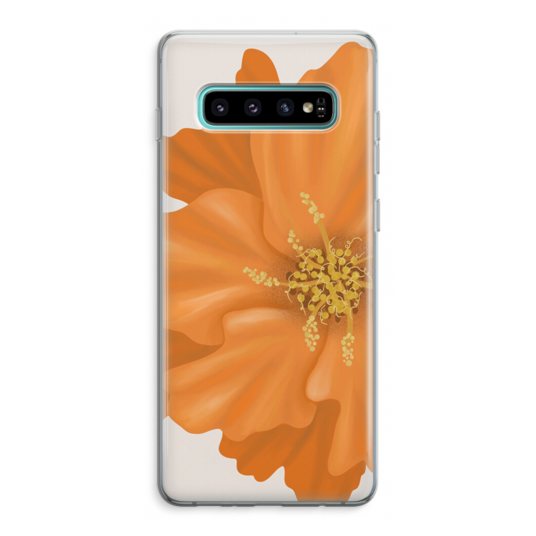 Orange Ellila flower: Samsung Galaxy S10 Plus Transparant Hoesje