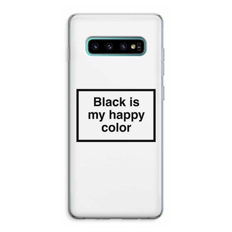 Black is my happy color: Samsung Galaxy S10 Plus Transparant Hoesje