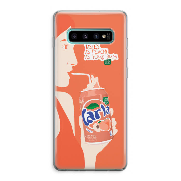Peach please!: Samsung Galaxy S10 Plus Transparant Hoesje