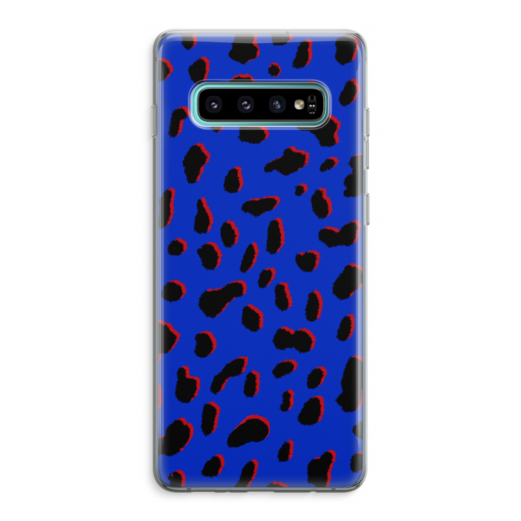 Blue Leopard: Samsung Galaxy S10 Plus Transparant Hoesje