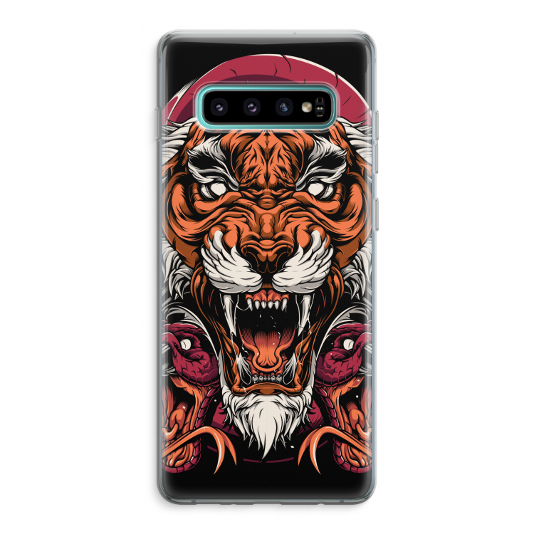 Tiger and Rattlesnakes: Samsung Galaxy S10 Plus Transparant Hoesje