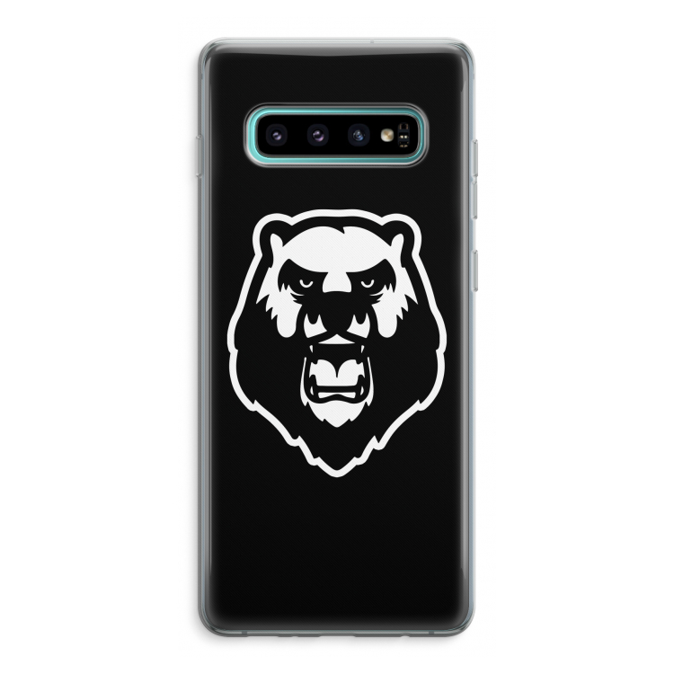 Angry Bear (black): Samsung Galaxy S10 Plus Transparant Hoesje