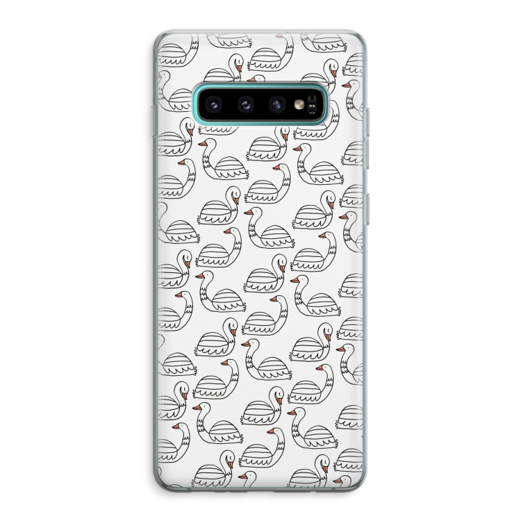 Zwanen: Samsung Galaxy S10 Plus Transparant Hoesje