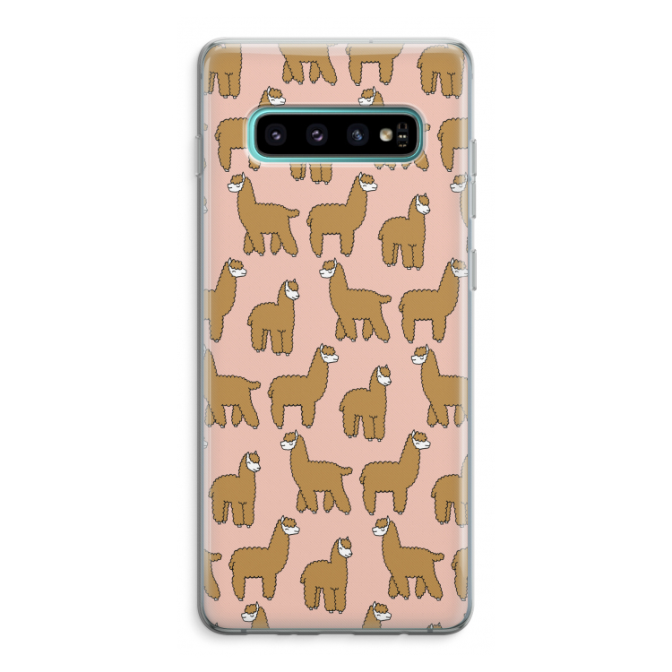 Alpacas: Samsung Galaxy S10 Plus Transparant Hoesje