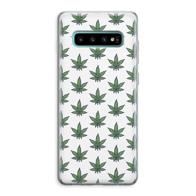 Weed: Samsung Galaxy S10 Plus Transparant Hoesje
