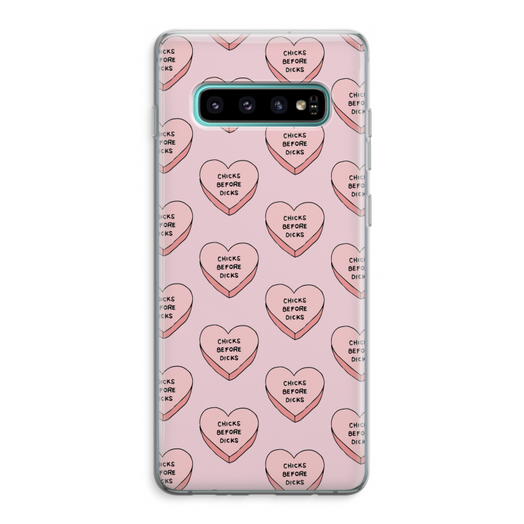 Chicks before dicks: Samsung Galaxy S10 Plus Transparant Hoesje