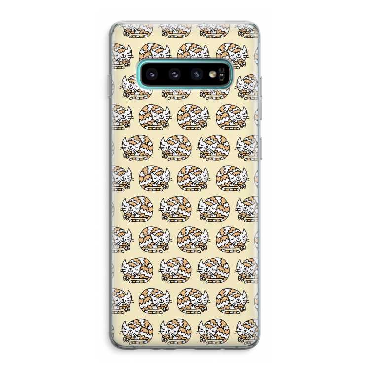 Slapende poes: Samsung Galaxy S10 Plus Transparant Hoesje