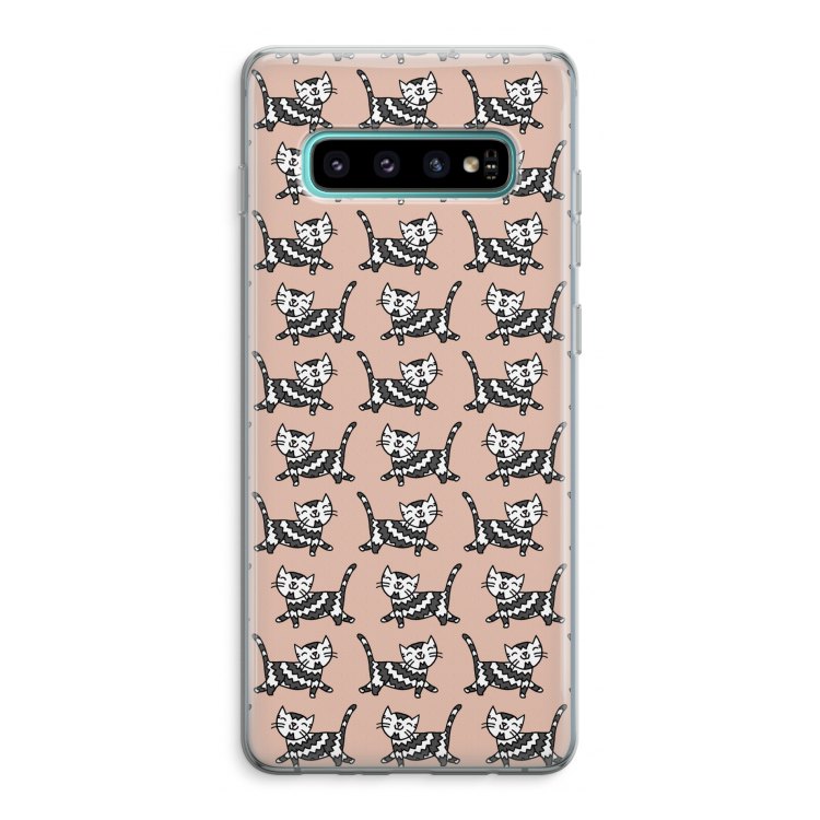 Zwarte poes: Samsung Galaxy S10 Plus Transparant Hoesje