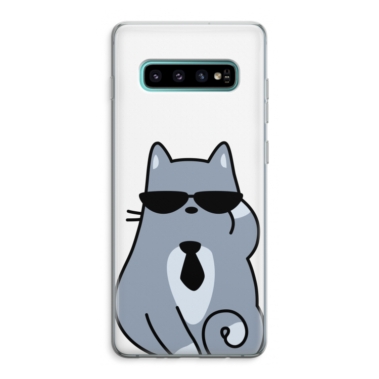 Cool cat: Samsung Galaxy S10 Plus Transparant Hoesje