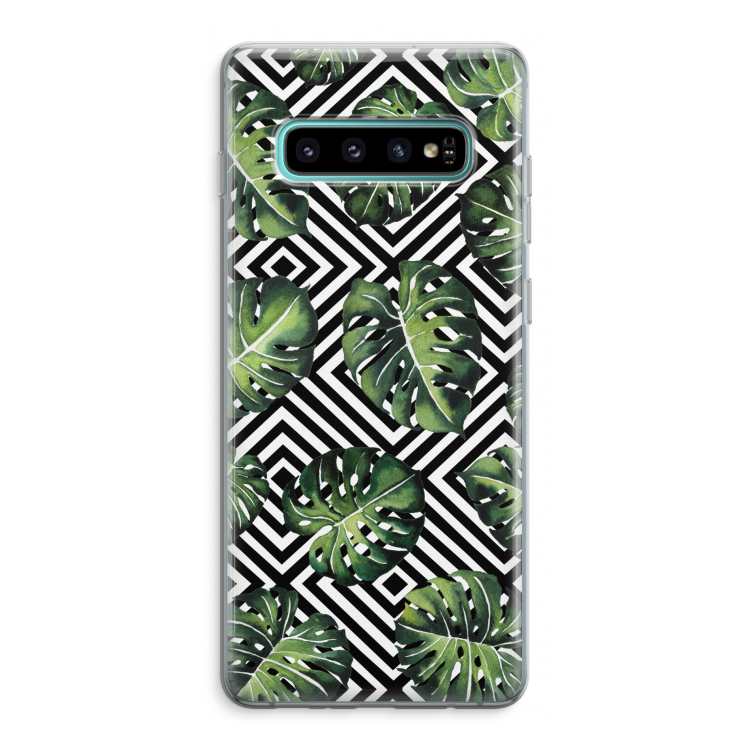 Geometrische jungle: Samsung Galaxy S10 Plus Transparant Hoesje
