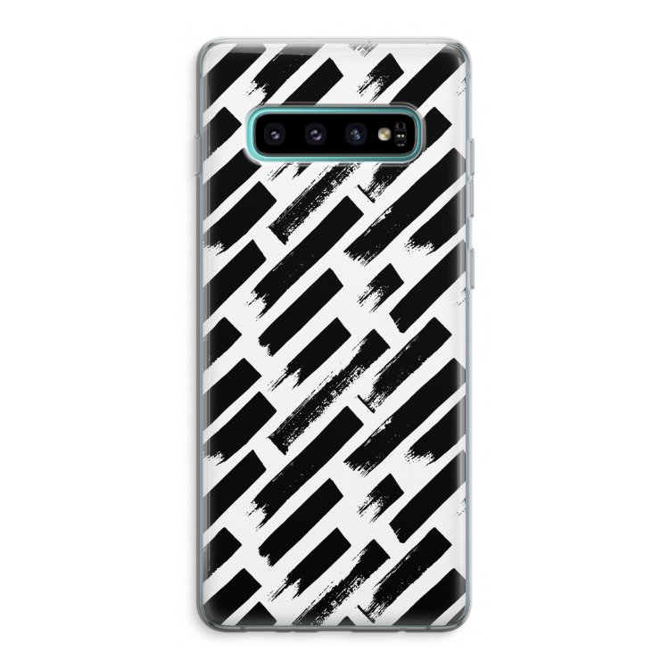 Zwarte vegen: Samsung Galaxy S10 Plus Transparant Hoesje