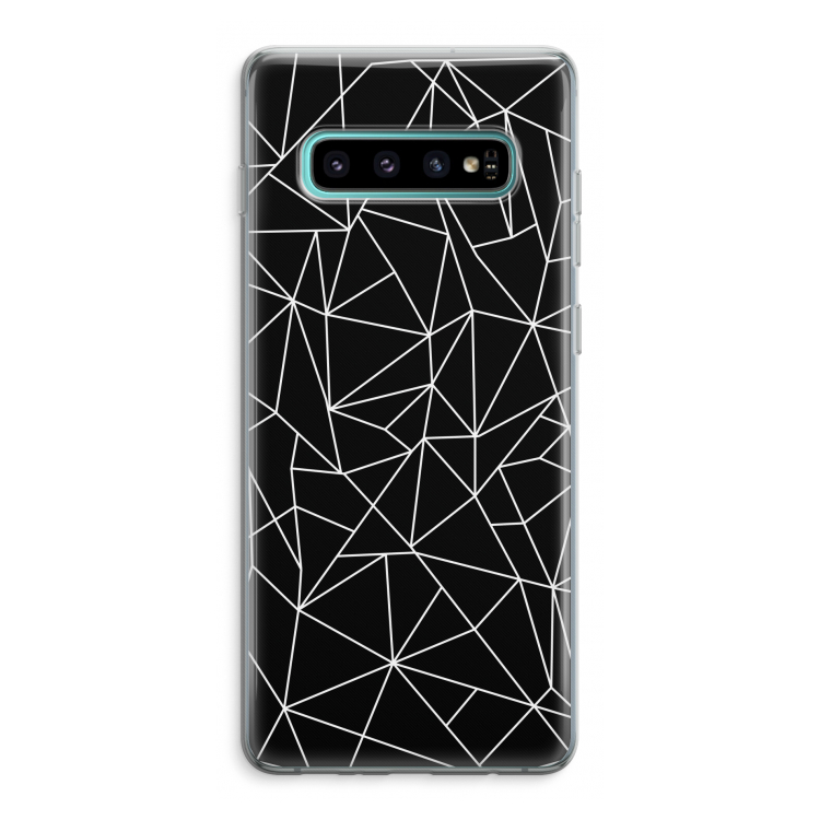Geometrische lijnen wit: Samsung Galaxy S10 Plus Transparant Hoesje