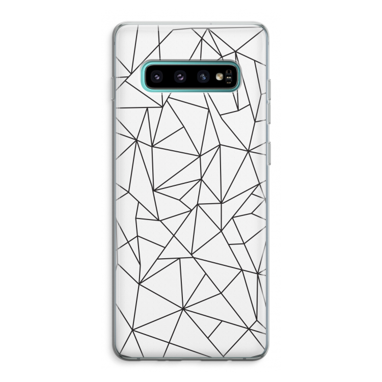 Geometrische lijnen zwart: Samsung Galaxy S10 Plus Transparant Hoesje