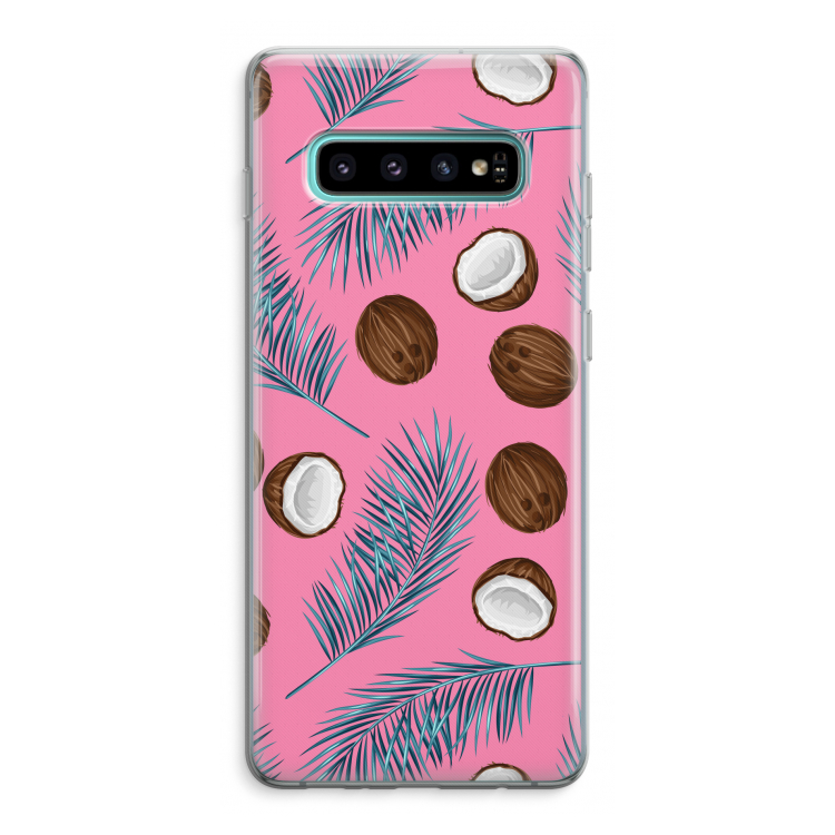 Kokosnoot roze: Samsung Galaxy S10 Plus Transparant Hoesje