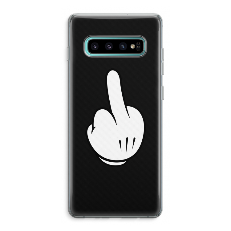 Middle finger black: Samsung Galaxy S10 Plus Transparant Hoesje
