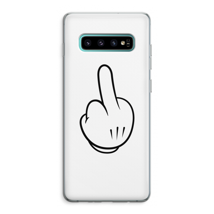 Middle finger white: Samsung Galaxy S10 Plus Transparant Hoesje