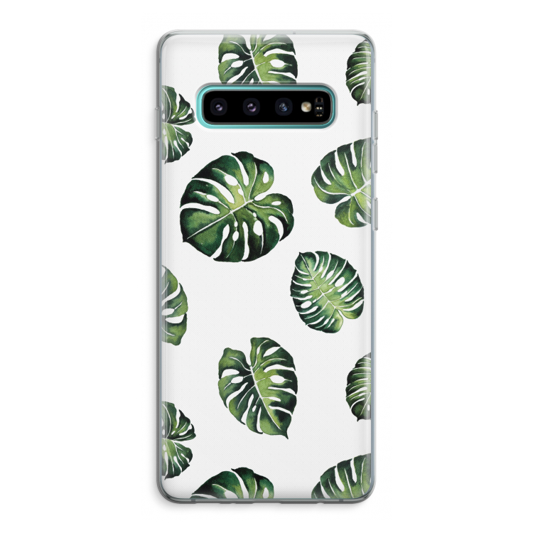Tropische bladeren: Samsung Galaxy S10 Plus Transparant Hoesje