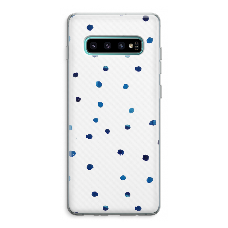 Blauwe stippen: Samsung Galaxy S10 Plus Transparant Hoesje