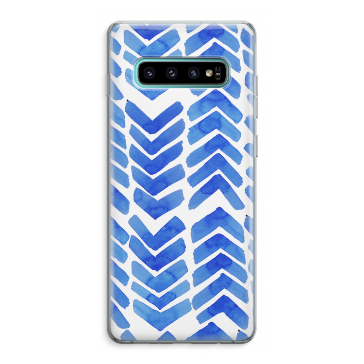 Blauwe pijlen: Samsung Galaxy S10 Plus Transparant Hoesje