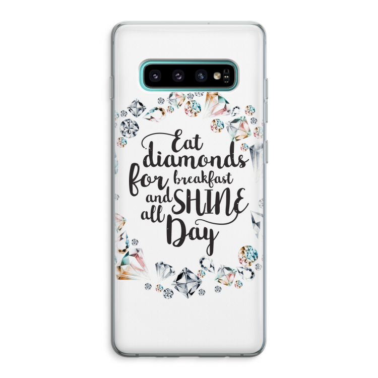 Diamonds: Samsung Galaxy S10 Plus Transparant Hoesje