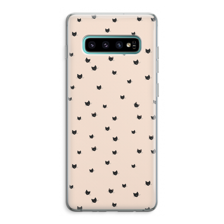 Kleine kattenkopjes: Samsung Galaxy S10 Plus Transparant Hoesje
