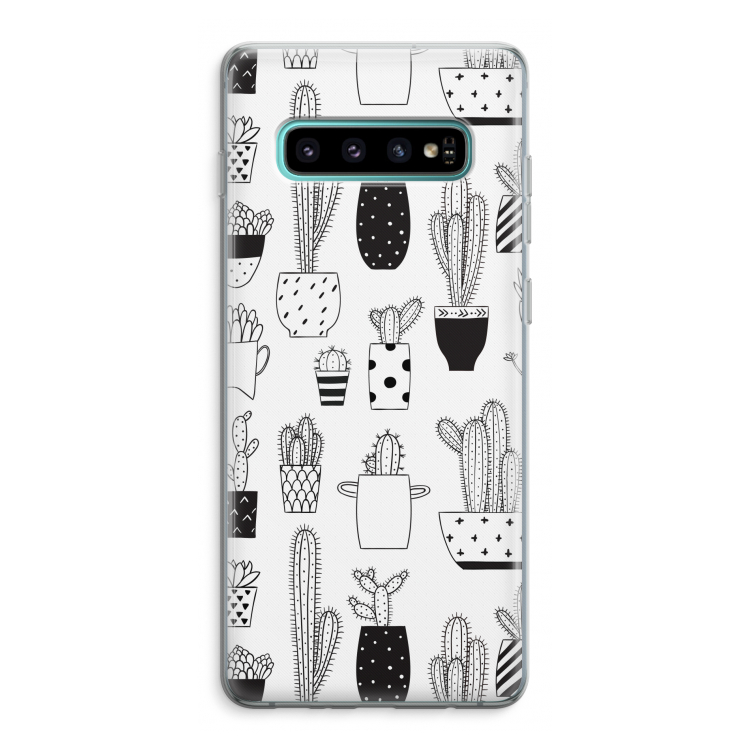Cactusmotief: Samsung Galaxy S10 Plus Transparant Hoesje