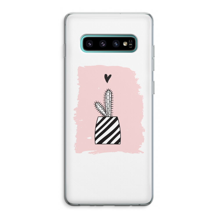 Zwart-wit cactus: Samsung Galaxy S10 Plus Transparant Hoesje