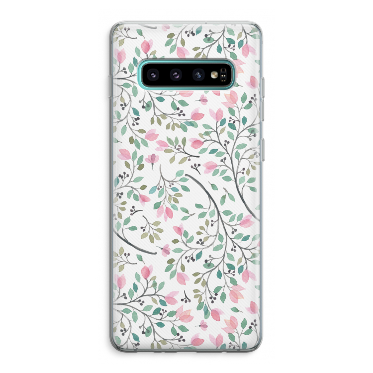 Sierlijke bloemen: Samsung Galaxy S10 Plus Transparant Hoesje